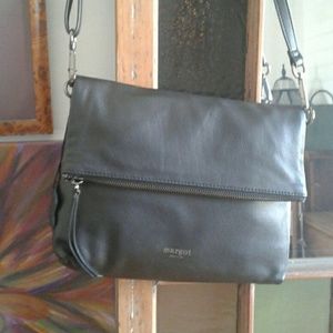 Black Crossbody Fold Over Clutch
